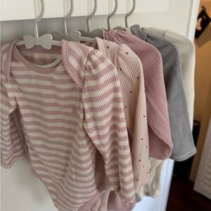 GAP Girls Long Sleeve Tees - Pink, White, Gray